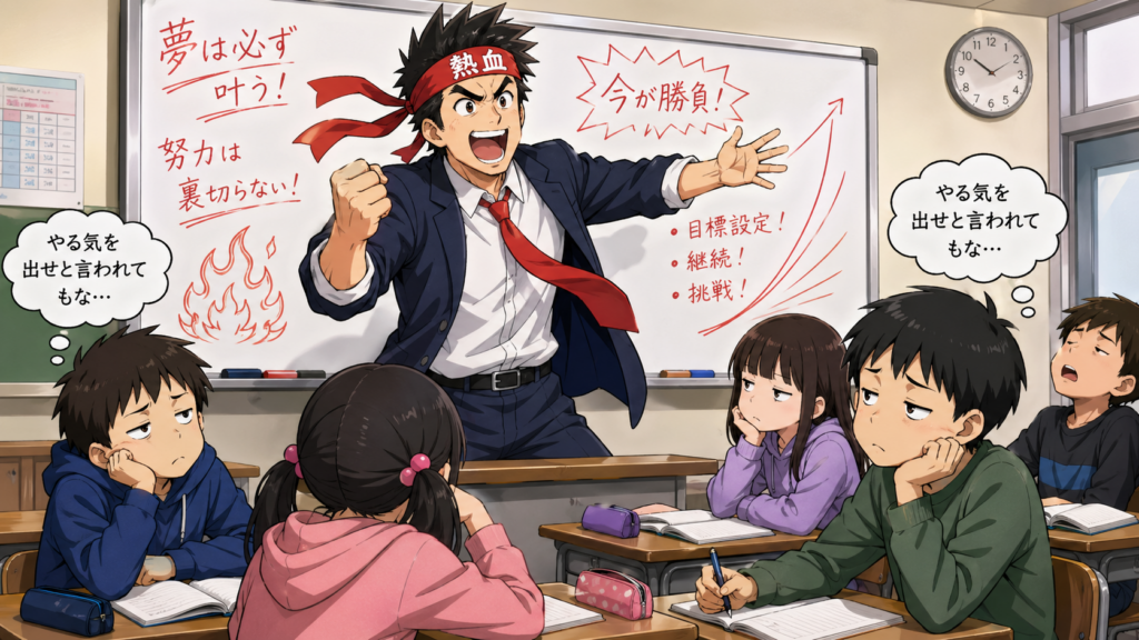 Motivational lecture meets classroom apathy